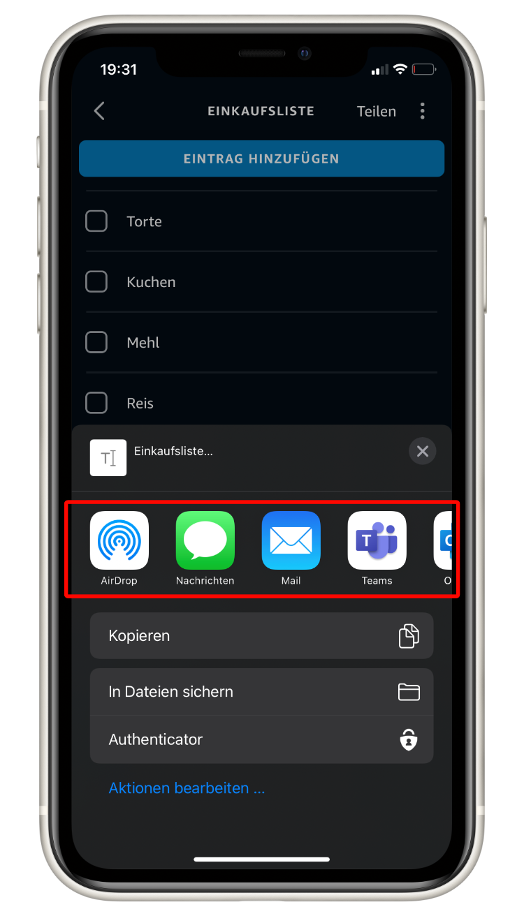 Alexa_Einkaufsliste_teilen_3 Schritt 1: Alexa Einkaufsliste erstellen